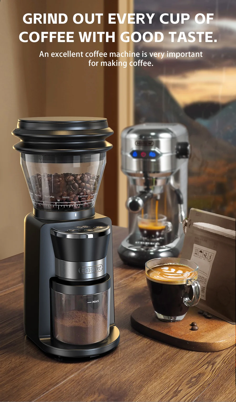 HiBREW Automatic Burr Mill Electric Coffee Grinder with 31 Gears G3 - Image 11