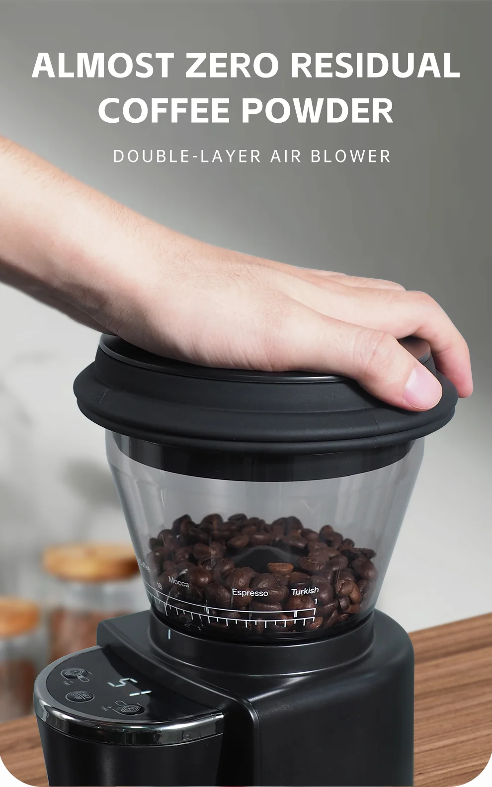 HiBREW Automatic Burr Mill Electric Coffee Grinder with 31 Gears G3 - Image 7
