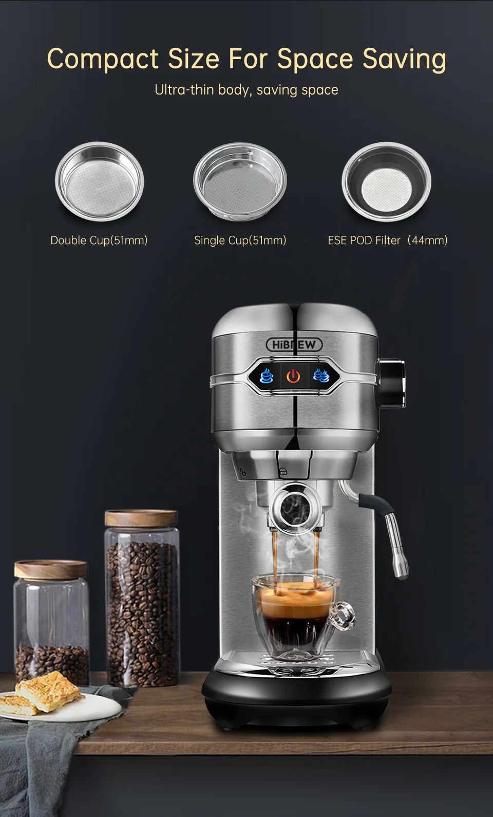 HiBREW Coffee Maker Cafetera 20 Bar Machine Hot Water H11 - Image 4