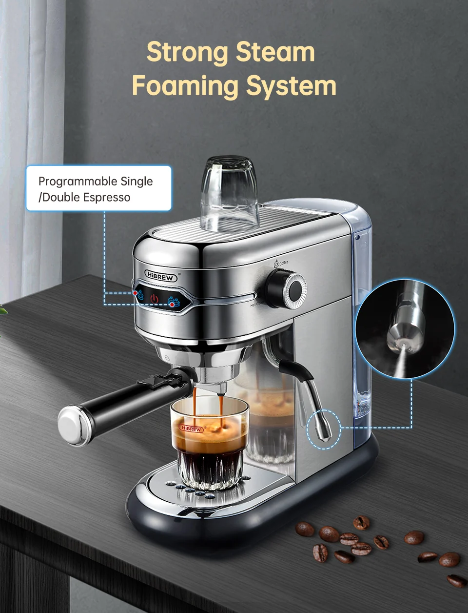 HiBREW Coffee Maker Cafetera 20 Bar Machine Hot Water H11 - Image 6