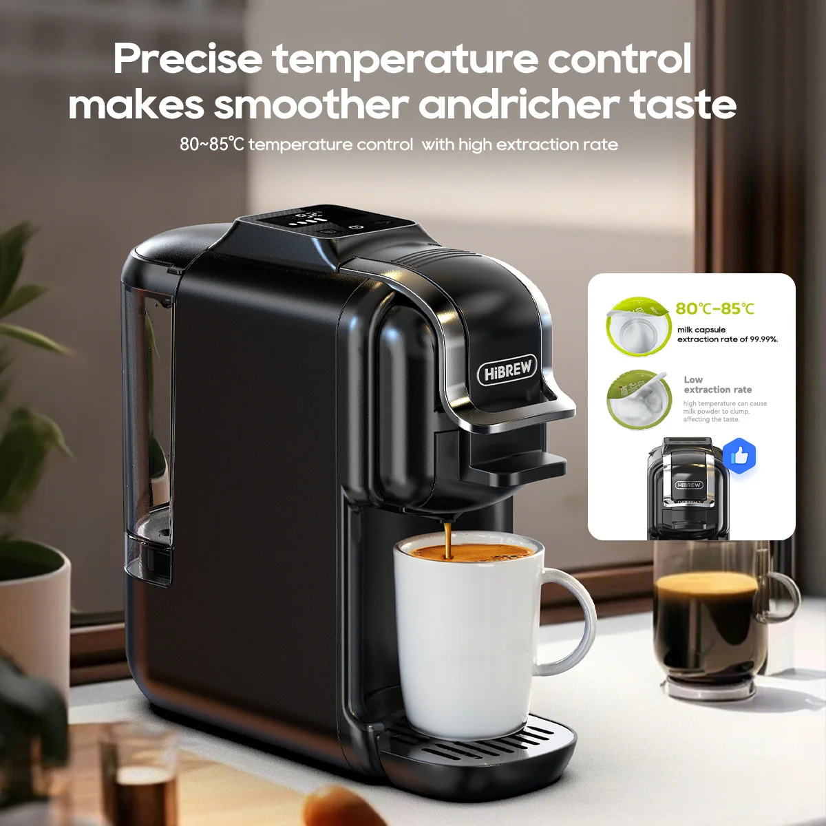 HiBREW Coffee Maker | Smart Touch Control, 7 Cup Sizes, Hot & Cold Brew, Precise Temp - Image 6