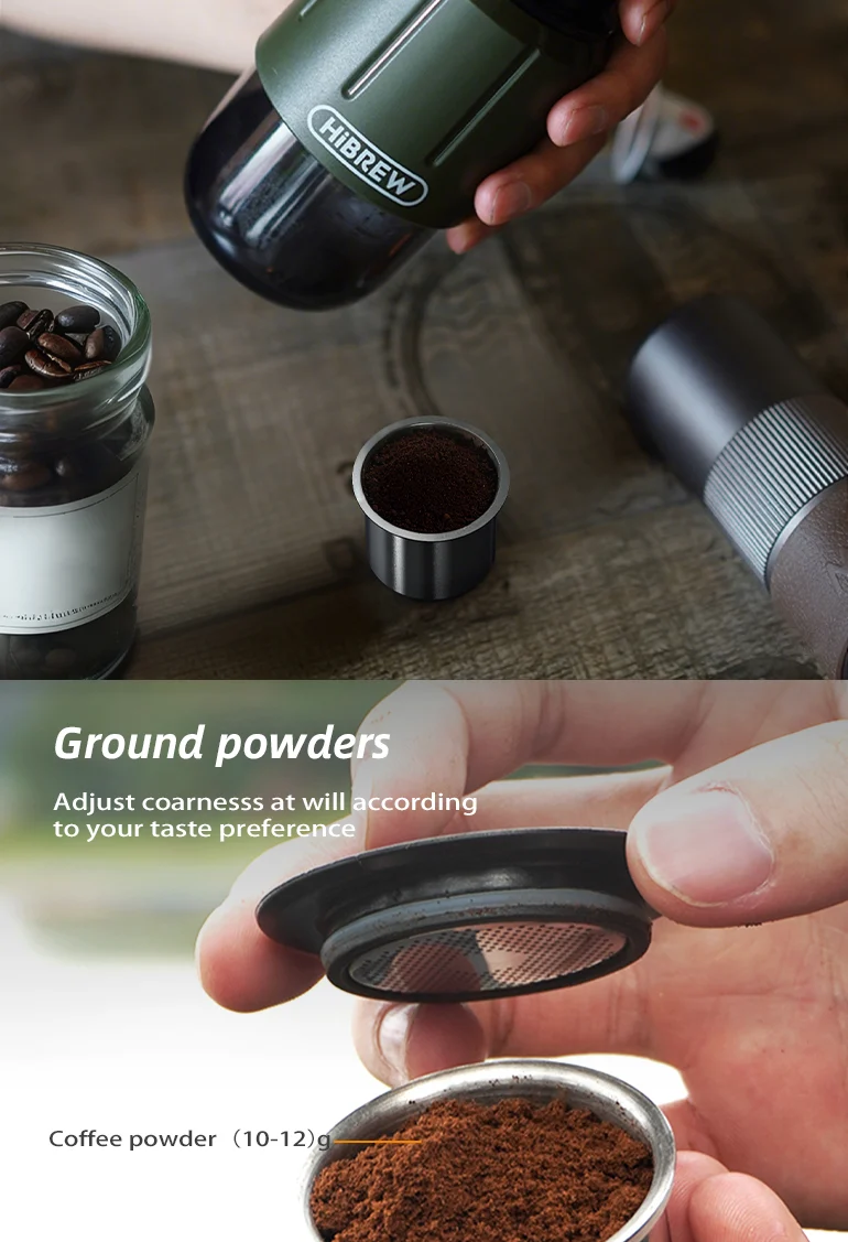 HiBREW 2 in 1 Portable Espresso Maker For Capsule & Ground Hand Press Brewer H4D - Image 4