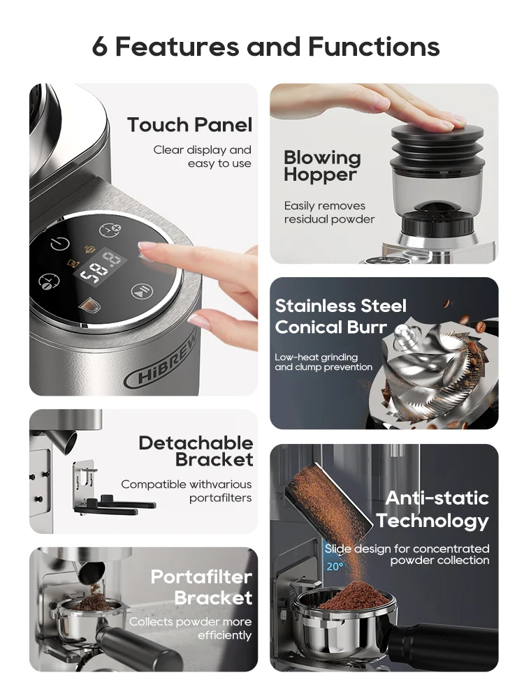 HiBREW  Automatic Coffee Grinder with 48 Customizable Grind Settings  G7 - Image 4