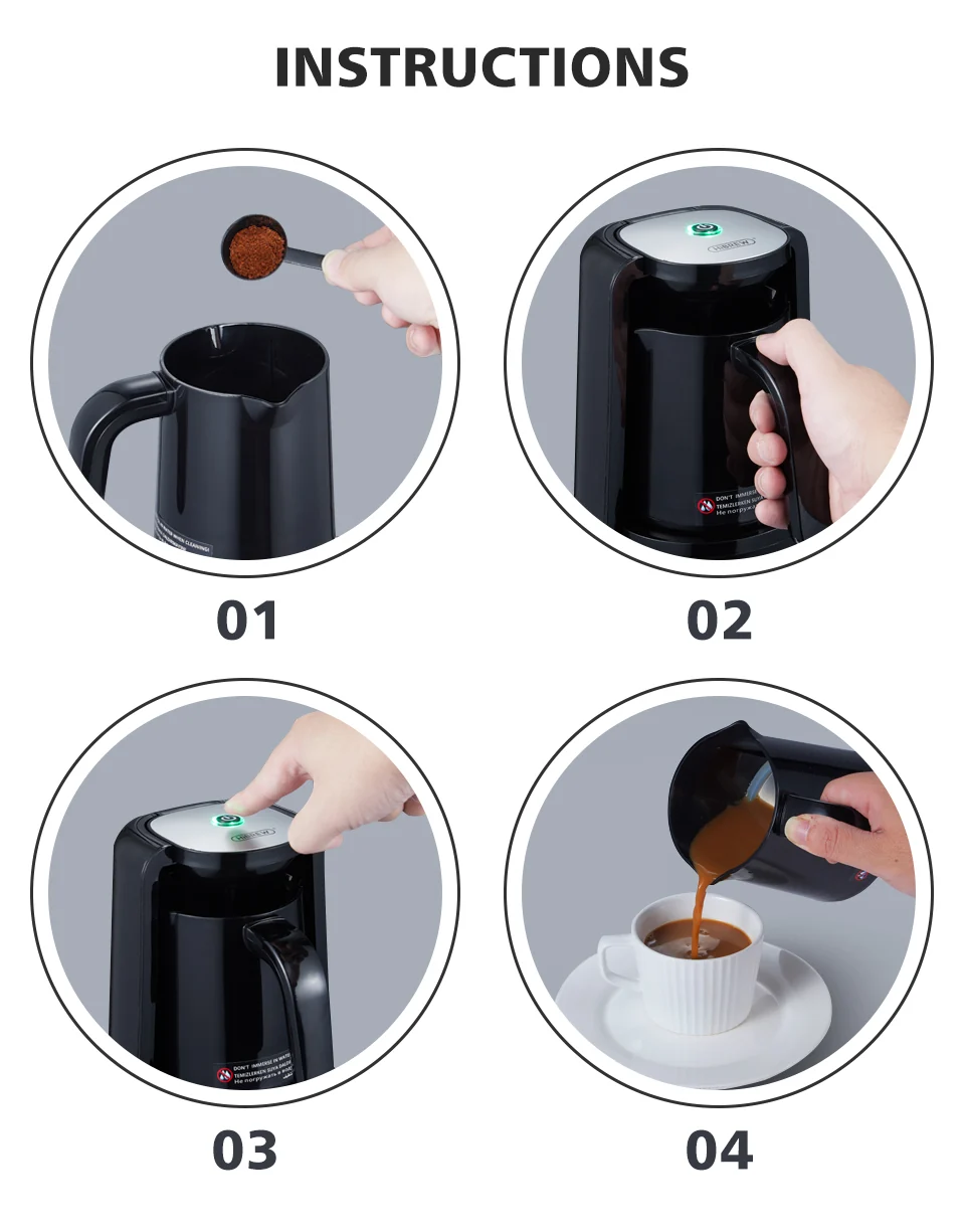 HiBREW Automatic Turkish Coffee Machine Electric Pot AC 220~240V Ground Coffee Maker H9 - Image 9
