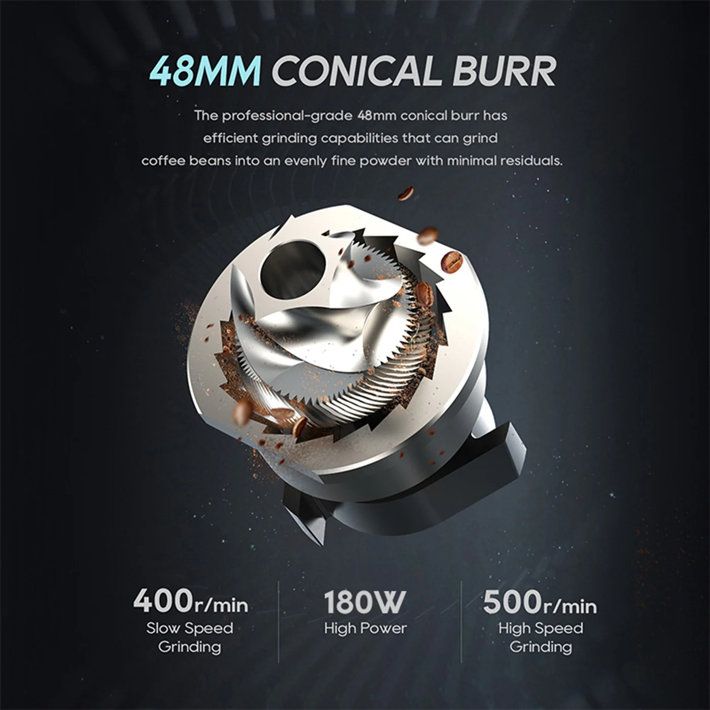 HiBREW G5 48mm Conical Burr Electric Coffee Grinder - Image 12