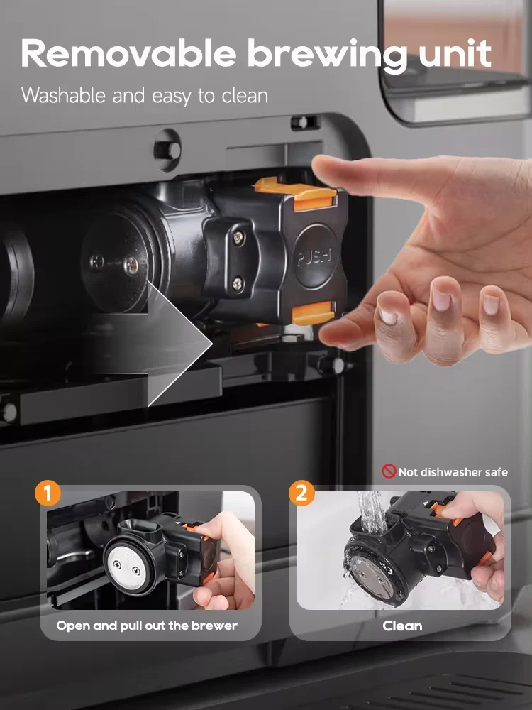 HiBREW Fully Automatic Espresso Machine Cappuccino With Grinder H16 - Image 4