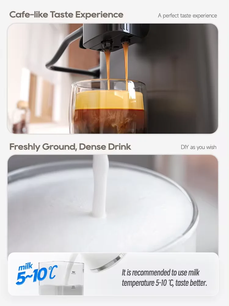 HiBREW Fully Automatic Espresso Machine Cappuccino With Grinder H16 - Image 5