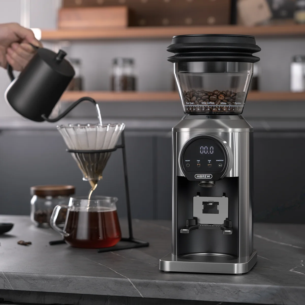HiBREW G3 Plus: 31-Level Precision, Plasma Anti-Static, Smart Touchscreen Coffee Grinder – Perfect for Espresso, Pour Over & More - Image 11