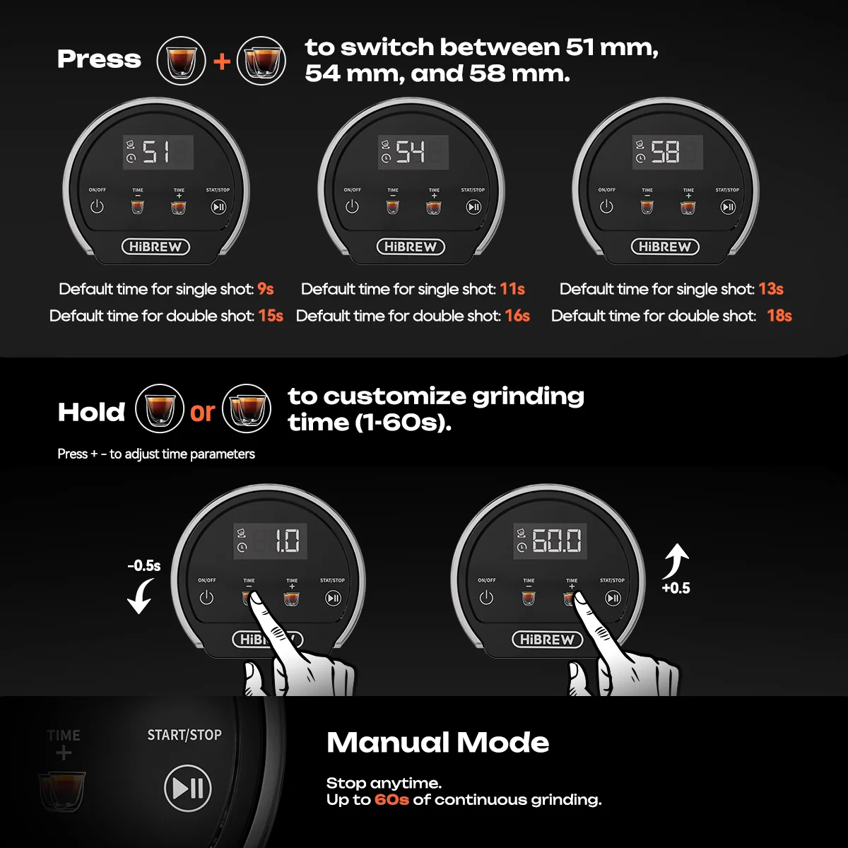 HiBREW G3 Plus: 31-Level Precision, Plasma Anti-Static, Smart Touchscreen Coffee Grinder – Perfect for Espresso, Pour Over & More - Image 5