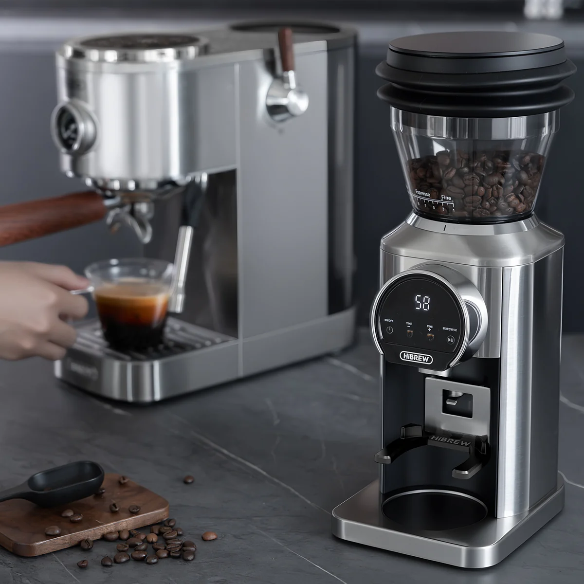 HiBREW G3 Plus: 31-Level Precision, Plasma Anti-Static, Smart Touchscreen Coffee Grinder – Perfect for Espresso, Pour Over & More - Image 8