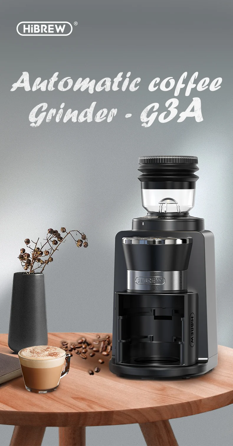 HiBREW Automatic Burr Mill Electric Coffee Grinder with 31 Gears Visual Bean Storage G3A - Image 4