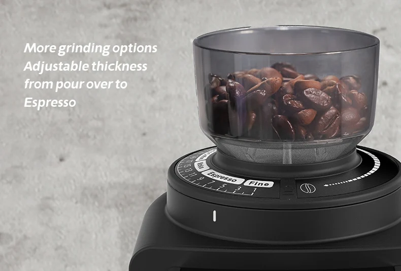 HiBREW Automatic Burr Mill Electric Coffee Grinder with 31 Gears Visual Bean Storage G3A - Image 6