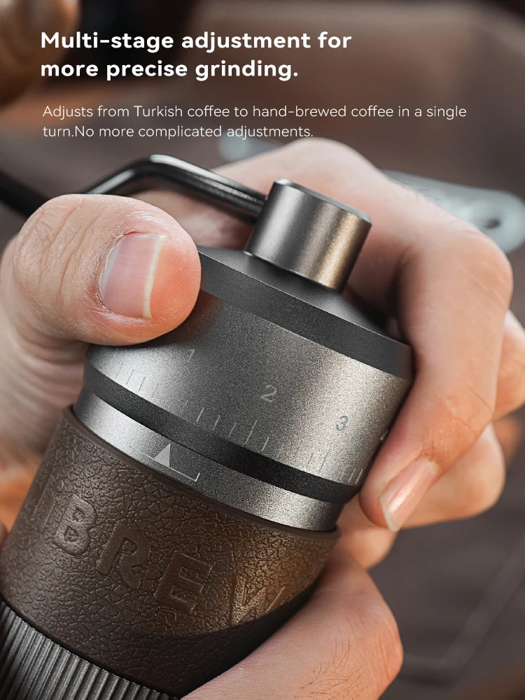 HiBREW Manual Coffee Grinder Portable High Quality Hand Grinder Mill Aluminium With Visual Bean Storage G4B - Image 4
