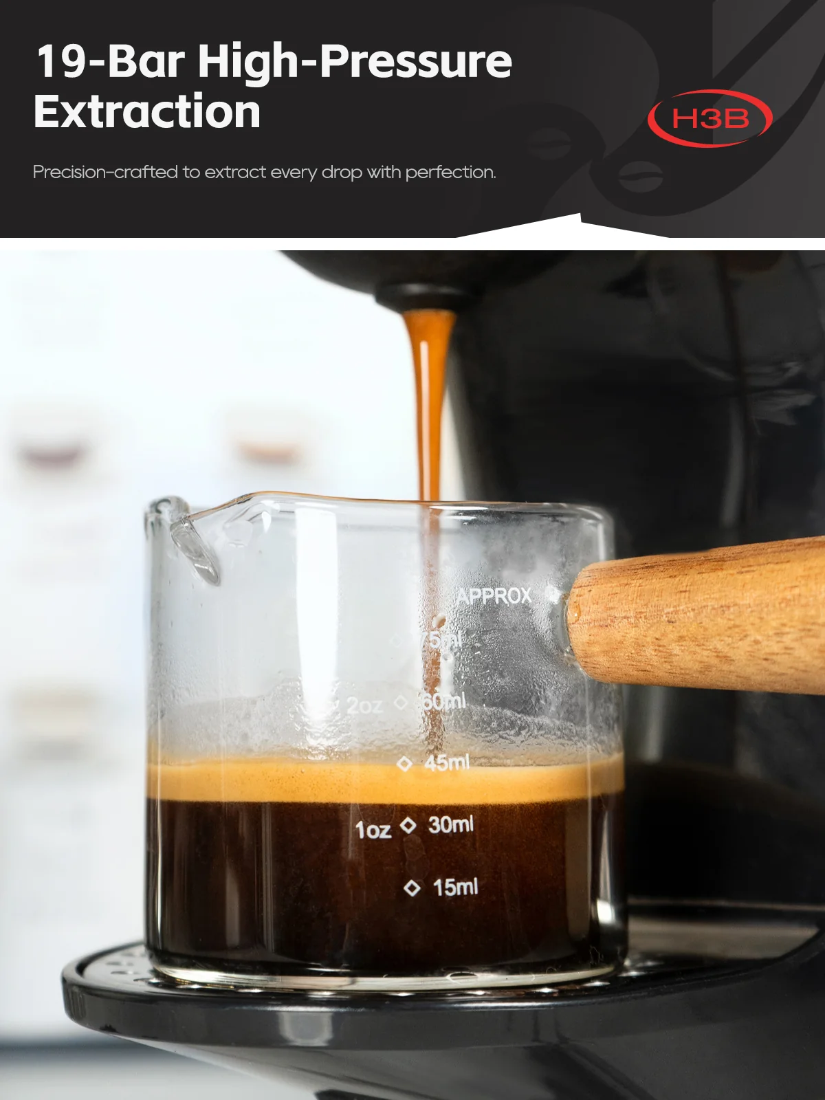 HiBREW H3B 2025 Capsule Coffee Machine – 19Bar Pressure, Works with 3 IN 1 - Image 4