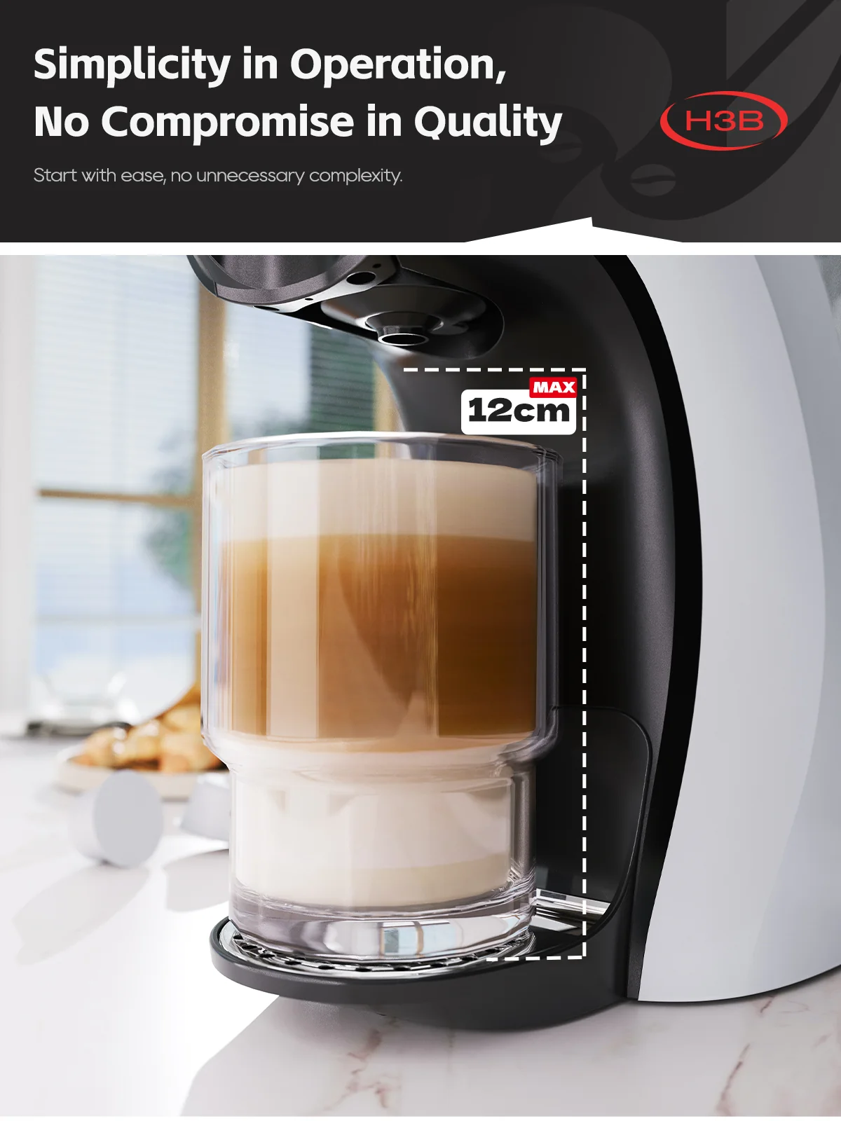 HiBREW H3B 2025 Capsule Coffee Machine – 19Bar Pressure, Works with 3 IN 1 - Image 5