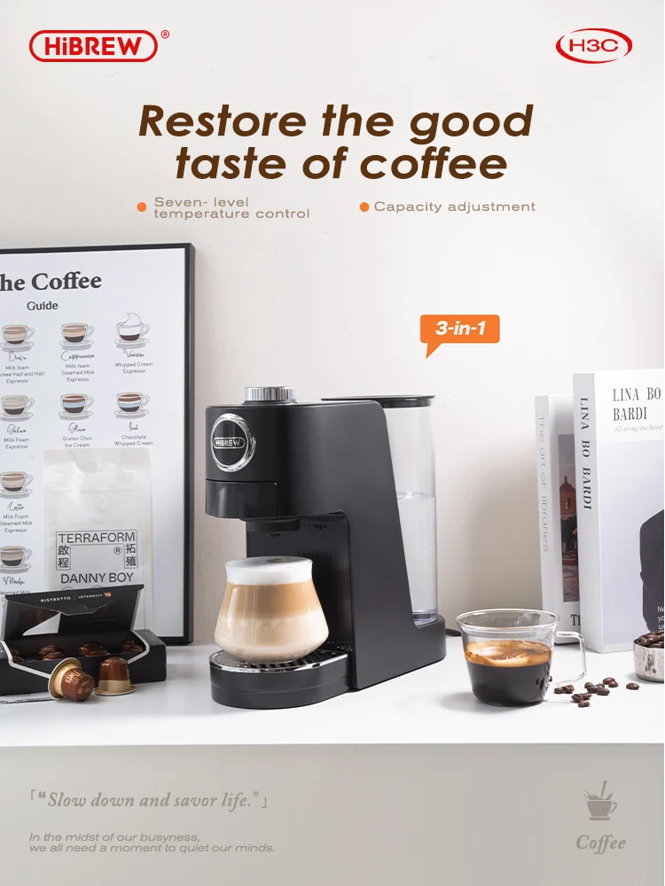 HiBREW H3C Coffee Machine – 3-in-1 Capsule Freedom with 7-Level Temperature Control - Image 3