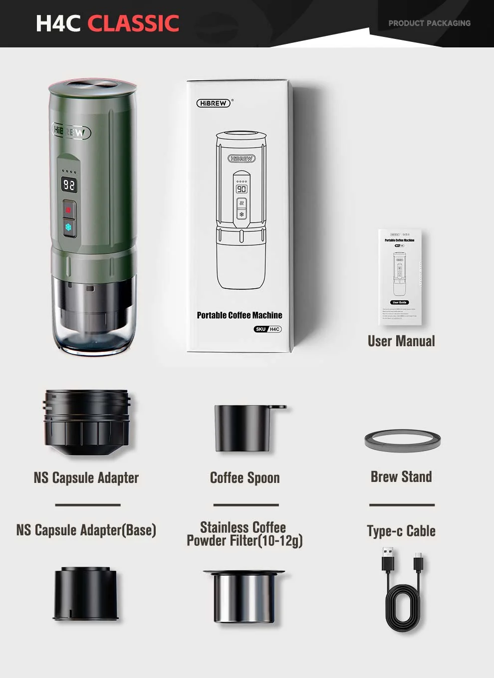 HiBREW H4C – Portable Espresso Maker with Detachable Battery - Image 4