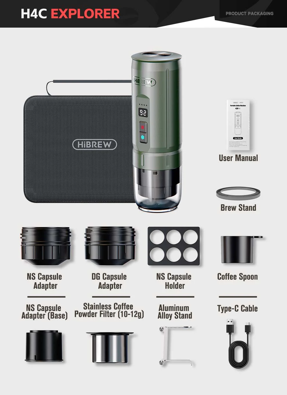 HiBREW H4C – Portable Espresso Maker with Detachable Battery - Image 5