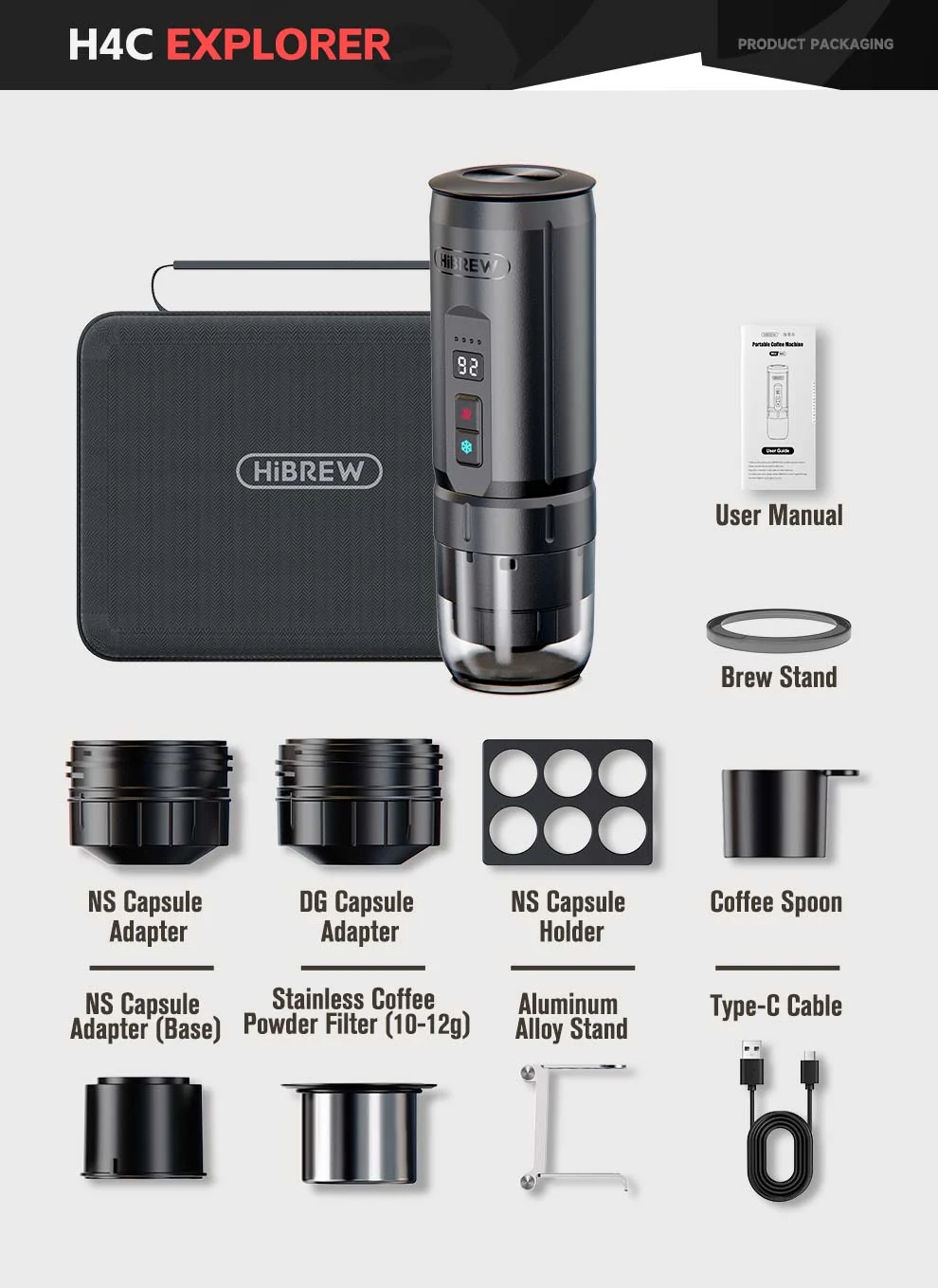 HiBREW H4C – Portable Espresso Maker with Detachable Battery - Image 6