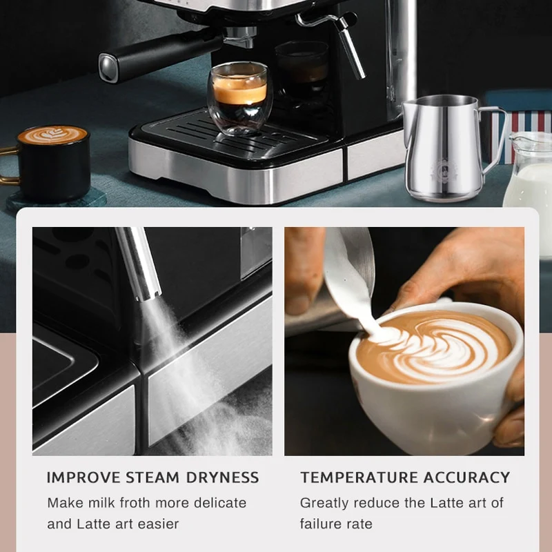 HiBREW 20 Bar Espresso inox Semi Automatic Coffee Machine Cafetera H5 - Image 5