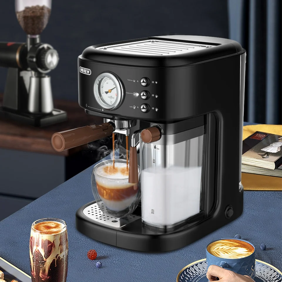 HiBREW Fully Automatic Espresso Cappuccino Latte 19Bar 3 in 1 Coffee Machine Automatic hot milk froth ESE pod&Ground Coffee H8A - Image 6