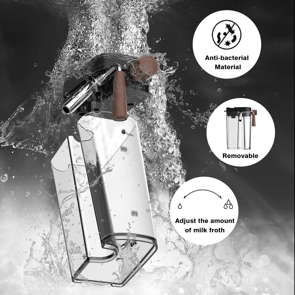 HiBREW Fully Automatic Espresso Cappuccino Latte 19Bar 3 in 1 Coffee Machine Automatic hot milk froth ESE pod&Ground Coffee H8A - Image 7