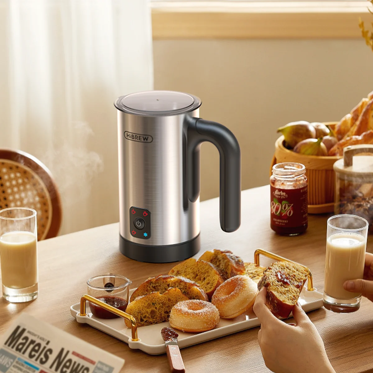 HiBREW 4 in 1 Milk Frother Fully automatic Milk Warmer M3A - Image 3