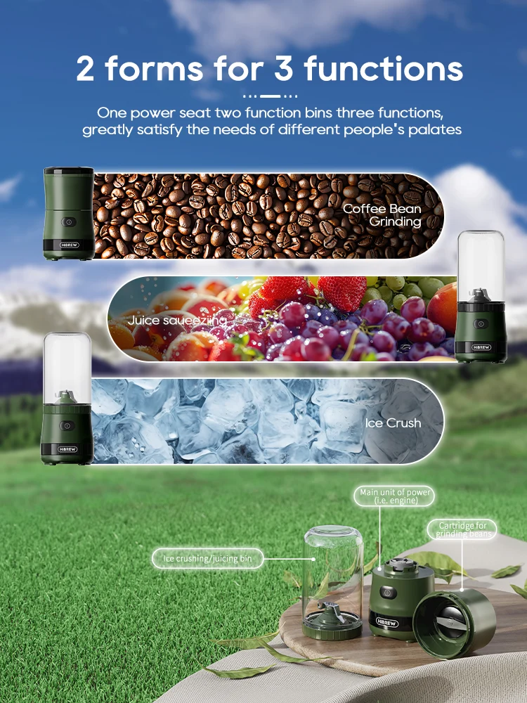 HiBREW Portable 3in1 Electric Coffee Grinder 2000mAh G2 - Image 5